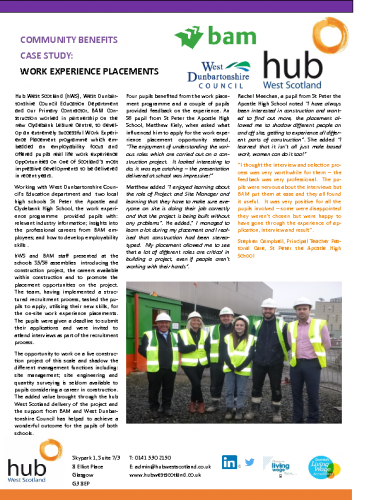 Work Experience Placements Case Study