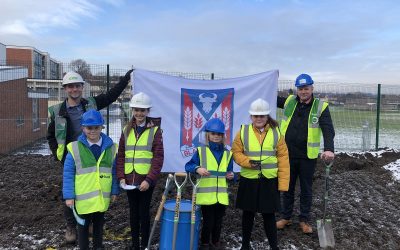 Planting of a time capsule at Blairdardie Primary School