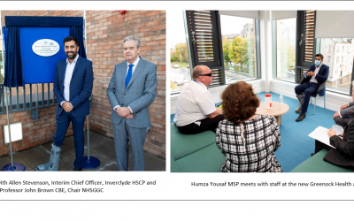 Cabinet Secretary for Health and Social Care, Humza Yousaf, opens £21million Greenock Health and Care Centre